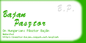 bajan pasztor business card